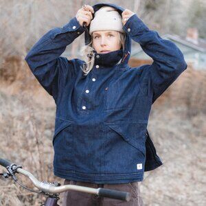 Ripton Mizu Thermo Anorak Fleece-Lined Denim Pullover